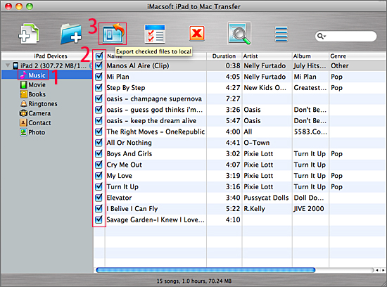 transfer music from iPad to Mac