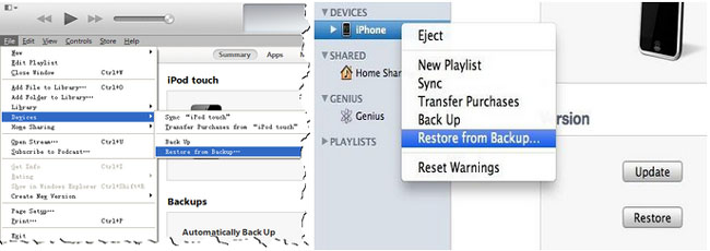 restore whole itunes backup to iphone