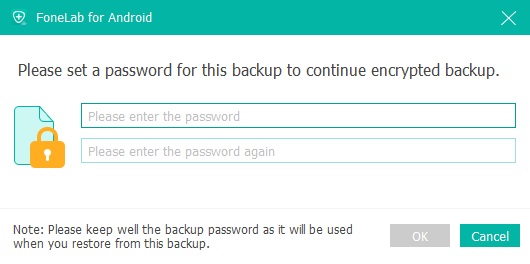 set password for backup