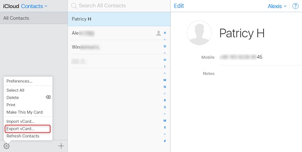 download icloud contacts to pc