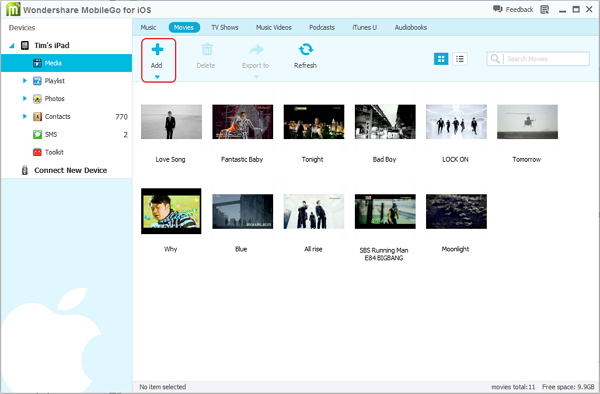 add videos to iPad