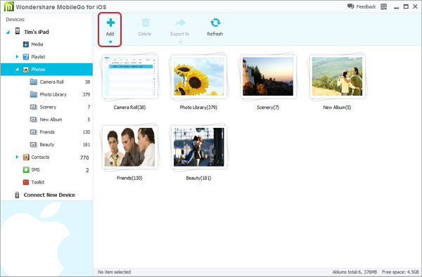 add photos to iPad