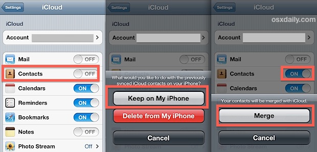 merge iphone contacts