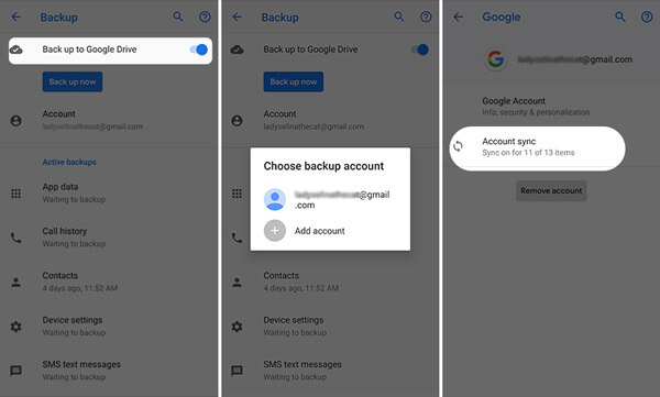 back up Samsung data to google drive